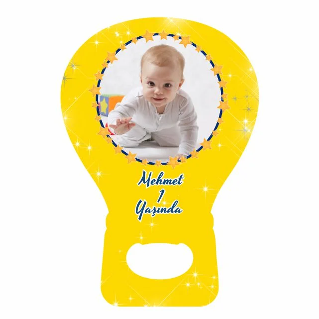 Sarı Lacivert Temalı Balon Açacak Magneti